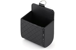 ‎QIILU Qiilu Ablagefächer Auto, Autotasche Auto Auslass Handy Smartphone Tasche Organizer Halter Ablage Korb Box PU Leder