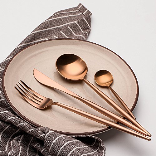 LEKOCH Bunte 4-teilig 18/10 Edelstahl Besteck Set (Rose Gold) - 3