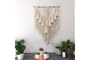 TopHomer Makramé vägghängande konst bomullsvävd gobeläng boho chic hem sovrum dekor lägenhet sovsal vardagsrum dekoration