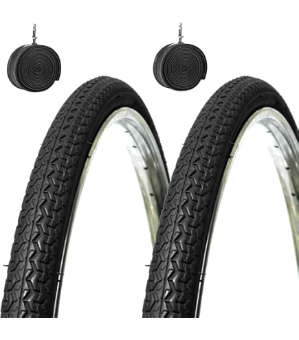 2 Pneus 26 X 1 1/2 (584) + Chambres à Air - Pour Vélos Ville Hollandais Vintage