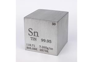 CHINAIUM 25,4 mm Zinn-Metall-Würfel, 99,95 % 119 g, graviert