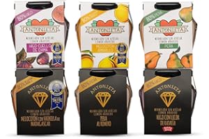 OLD SCHOOL COOKING ANTONIETA Pack de 6 Mermeladas - Sabores: Higo, Melocotón y Pera - Tarros de Mermelada Premiada Internacionalmente - Mermeladas Gourmet 100% Fruta de Producción Propia - 6x230G