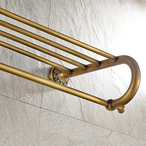 Weare Home Kupfer Badtuchhalter Handtuchhalter Geschnitzt, für Küche Retro Solide Klassic mit Ablage Bronze Beschichtung Wandmontage Haltbar Badzubehör Badaccessoires Dekor für Küche - 4