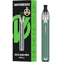 Vaporesso ECO ONE PRO Kit, Batteria 1400 mAh con 1 cartuccia Eco One 0.8ohm  Mesh T-Pod da 2 ml, Potenza massima 16 W Tecnologia COREX SMOOTH (Jade  Green) : Amazon.it: Elettronica