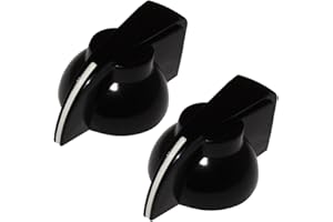 Aerzetix 2 Potentiometer Knöpfe für glatte Achse 6mm Ø19x12,8mm Achse. Farbe: schwarz