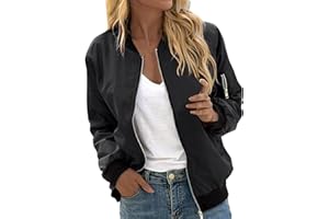 GENERISCH Bomberjacke Damen Blumenmuster Coat Sommer Blouson Reißverschluss Herbst Frühling Jacket Mädchen Sommerjacke Kurz Outwear College Jacke leichte Pilotenjacke Langarm Fliegerjacke Pilotenjacke