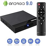 STRENTER Android TV Box Android 9.0 TV Box Smart Media Box 4GB RAM 32GB ROM 4.2 WIFI 2.4G Ethernet 2USB 3.0 Set Top Box Support 4K Ultra HD Internet Video Player