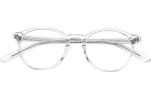 ZENOTTIC Montura de Gafas Redondas de Acetato para Hombres Mujeres Lente Transparentes
