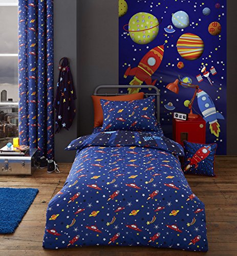 Catherine Lansfield Outer Space Duvet Set - Blue, Single