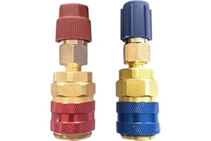 HAPPOW Adaptador R134A, adaptador de aire acondicionado, adaptador de expansión lateral alto y bajo, todos los materiales de cobre, kit de recarga de aire acondicionado para coche, aire acondicionado