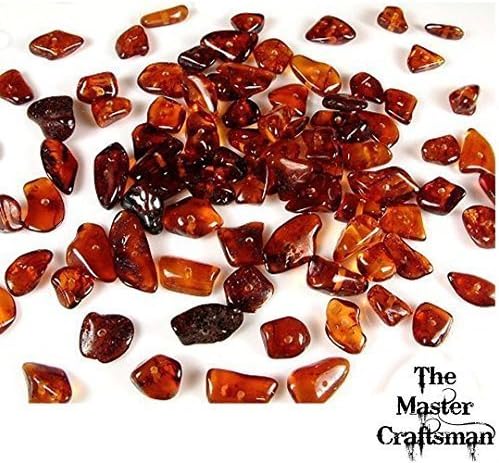 10-50pc Genuine BALTIC AMBER Cognac Polished Drilled Loose Chips Beads Gemstones Jewellery Making Suplies