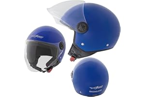 A-Pro BACKLINE CASCO JET VISIERA ANTIGRAFFIO BLU ECE 22-06 TAGLIA M