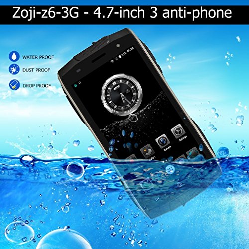 HOMTOM ZOJI Z6 3G Smartphone Ohne Vertrag 4.7 Zoll CNC-Metallrahmen IP68 Wasserdicht StoÃŸfest Staubdicht Quad Core Dual SIM 1GB RAM+8GB ROM GPS 9.9 MM Dick 8MP Kamera Android 6.0 Fingerabdrucksensor