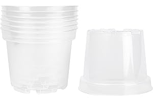 Garronda Pots Horticulture Ronds Transparents Pots pour Culture de Plants de Plantes et Fleurs GD-0024 (5 Pièces Transparent, ⌀ 21cm H 16cm)