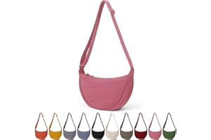 TIAASTAP Torby crossbody dla kobiet, mężczyzn, hobo i torby na ramię, nylonowa półksiężyc, torba na ramię z regulowanym paskiem, jednolity kolor, torba na pierogi, do podróży, pracy, szkoły,