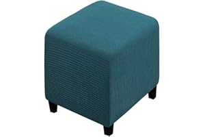 ELYSYSRL Ottomane Schonbezug Hockerbezug, 40x40/50x50/60x60 Hocker Husse für Fußhocker Quadratisch/Rechteckig, Stretch Bezug Ottomane Abdeckung Überzug Hocker Protector Waschbar Hockerabdeckung ( Color : #14 ,