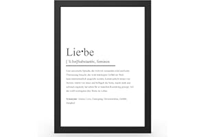 Urhome DIN A5 Kunstdruck Definition Liebe ohne Rahmen - Worterklärung wie im Duden Lexikon als Wanddeko Spruch-Poster Deko Wandbild mit Spruch gerahmt für Wohnung Familie Geschenk