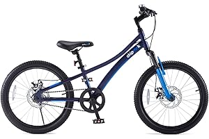 ROYALBABY Royal Baby - Bicicletta da bambino Explorer da 20 pollici, per sospensione anteriore da 8 a 12 anni, in alluminio, con freni a disco, colore blu, rosa