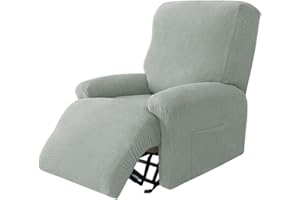 Highdi Stretchhusse für Relaxsessel Komplett Sesselschoner, Stretch Relaxsessel Bezüge 1 Stück - Einfarbig Maisvlies Elastisch Sesselbezug für Fernsehsessel Liege Sessel (Hellgrau)