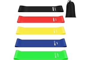 WANME 5 Bandes Élastiques de Musculation, 5 Niveaux de Résistance pour la Musculation, Le Pilates, Le Yoga et Plus Encore