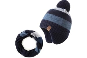 Monimo Jungen wintermütze Stricken Hut Verdicken Ohrenschützer Hut für Kinder