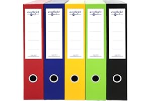EASTLIGHT PREMIUM 5 x Eastlight Classic Box file, Foolscap Assorted colours