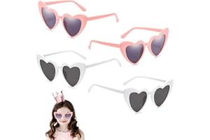 MIVAIUN 4-pak okularów przeciwsłonecznych w kształcie serca, vintage okulary miłosne moda kocie oko retro okulary przeciwsłoneczne w kształcie serca fantazyjne kolorowe dla dziewcząt kobiet podróż letnia impreza