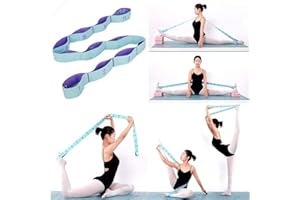 XEMZ Elastic Exercise Band with 11 Loops for Flexibility - Multi-Loop Yoga Strap for Physical Therapy, Pilates, and Gymnastics - Home Gym Equipment for Arm and Leg Training