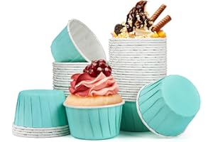Spesh Lot de 50 Moule Muffins Papier Caissettes Cupcake Moule à Cupcake Mini Moules Muffin Jetable pour Mariage, Anniversaire, Noël(Vert menthe)