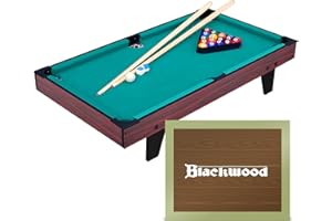 NORDIC PROSTORE Blackwood Tavolo da biliardo Junior 3/4/5' – per bambini – Tavolo da biliardo con accessori inclusi set di steca, palline, triangolo e gesso, mini tavolo da biliardo – biliardo per piscina
