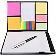 eS³kube Faux Leather 12 in 1 Large Size Memo Notebook Notepad with Multi Size Sticky Notes And Ballpoint Pen Diary Style