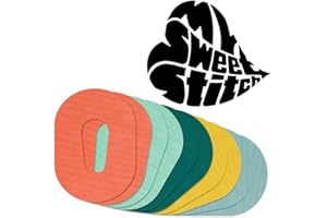 MySweetStitch | Patch de fixation pour capteurs Dexcom G6 | Imperméable, respirant et non irritant pour la peau (25 pièces) | extérieur Ø 70 x 55mm | Pastel