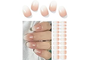 Wahrshei Pegatinas de Gel | Bunt Degradado Pegatinas Uñas Gel | 20 Pcs Gel Semicurado de Pegatinas | Adhesivos para Uñas de Gel, Envolturas de Esmalte de Gel para Uñas