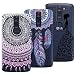 Produktbild Yokata [3 Packs] LG K8 2016 Hülle Transparent Weiche Silikon Handytasche Handyhülle Schutzhülle TPU Handy Tasche Schale Etui Weich Silicone Bumper Ultra Dünn Slim Durchsichtig Premium Kratzfest Kreative Motiv Muster Clear Backcover Schutz für LG K8 2016 Case Cover - Mandala + Feder + Mädchen und Schmetterling