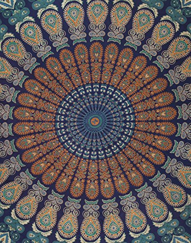 Indisch Mandala Strandtuch Türkis Runden Tapisserie Yoga Matte Roundie Handtuch Tapestry Rund Wandteppich Von Rajarng - 3