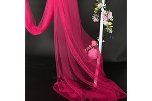 3 m x 160 cm Soft Tulle Fabric, Tulle Fabrics for Sewing, Mesh Fabric, Decorative Draping Fabric for Arbor Wedding Curtain, Wedding Arch, Freehand Decoration, Valance Curtain, Archway, Ceremony, Party