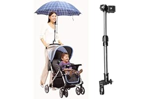Lionina Porte-parapluie réglable en alliage d'aluminium pour poussette - Support de parasol pour extérieur - Pour poussette