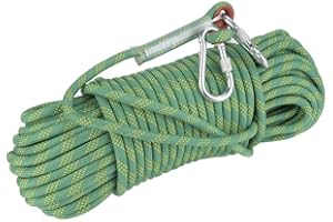 Fafeims 30 m 12 mm Diameter Escape Rope Static Climbing Survival Rope Safety Rope for Outdoor Activities (Green)