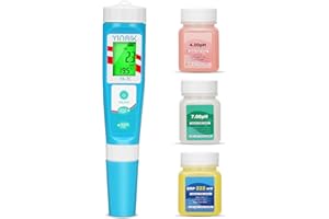 YINMIK pH et Sel Chlore Piscine Testeur,Testeur de Chlore, pH Mètre Numérique de Chlore Sel Testeur Testeur, pH Chlore TDS EC ORP Température, Chlore Sel Piscine pour, Sel Hot Tub Aquariums