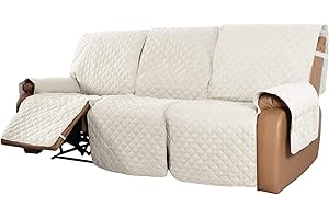 WWQQKJ Copridivano Reversibile Fodere per Sedia Relax 1/2/3 Posti Antiscivolo Impermeabile per Divani Reclinabili Trapuntata Copridivani con Tasche Portaoggetti AntiGraffio Salvadivano(1,3 Persone)