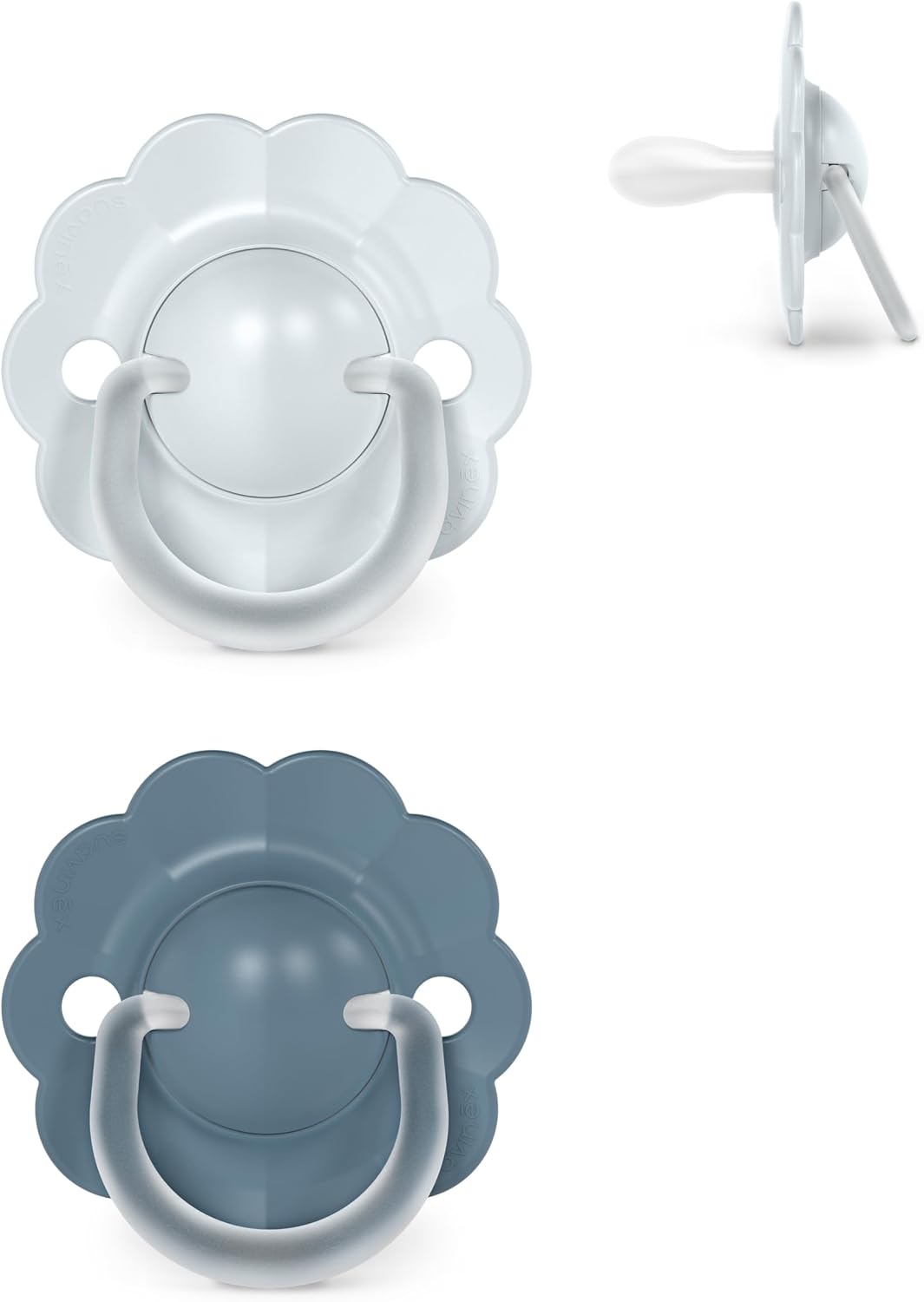 Suavinex, Pack 2 Chupetes para Bebés 0/6 Meses y Recién Nacidos, con Tetina Fisiológica de Silicona SX Pro, Simétrica, Plana y Flexible, Respeta el Desarrollo Bucodental, con Anilla, Wonder Azul