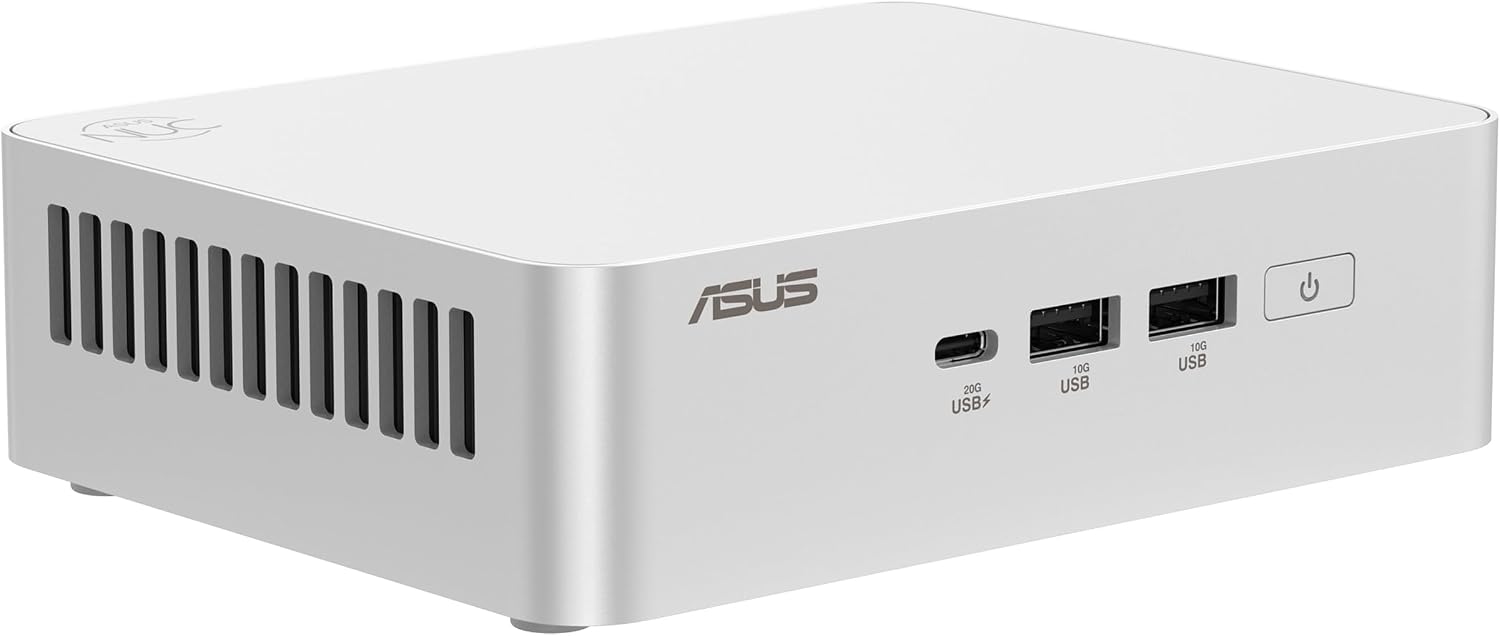 ASUS NUC 15 Pro+ Mini PC, Procesador Intel Core Ultra 9 285H, Intel ARC Graphics, sin Memoria, sin Almacenamiento, sin SO, Cable de alimentación Incluido, Plata