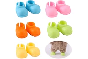 Lyreh 5 Paires Mini Chaussures Poupee, Plastique Mini-Chaussures Colorées Accessoires Remplacement Tenues Poupées Tendance Haut Gamme Adaptées aux Poupée 17cm (Non Incluses)