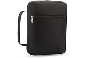 Hixingo Bible Cover Case with a Zip, Bible Covers with Handle for Women and Men Small Bible Cover Bag Carrying Book Case Perfect Gift for Book Lover Girls Mother (Black,26x19cm)