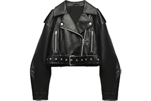 DGKaxiyaHM Women's Faux Leather Casual Short Coat Vintage Fashion Motorcycle Coat Jacket Blazer Collar Zip Up Coats