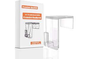 FYOJAIC Fensterhaken, Transparente Türhaken hängend (24 Stk), Haken für Fenster Deko, Aufhänger Fensterdeko, Lichterkette - zum Einhängen (Klemmbereich maximal : 17 mm)