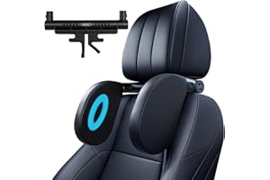 VORTIX Reposacabezas Coche Niño y Adulto | Almohada Cervical para Dormir en el Auto | Soporte para Cuello con Memory Foam | Ajustable para Asientos Traseros (Nuevo 2025)(1 artículo) (1er Packung) (Negro X 1)