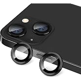 Minesk İphone 14-14 Plus ile Uyumlu Al&uuml;minyum Alaşım &Ccedil;er&ccedil;eveli Tempered Glass Kamera Lens Koruyucu Kırılmaz Cam (Siyah)