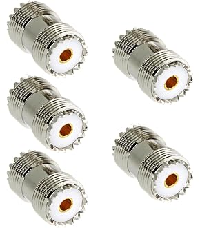 4 UHF-Buchsen Schottmontage - Lötbecher, Messing Vernickelt, Für Funkgeräte & Antennen