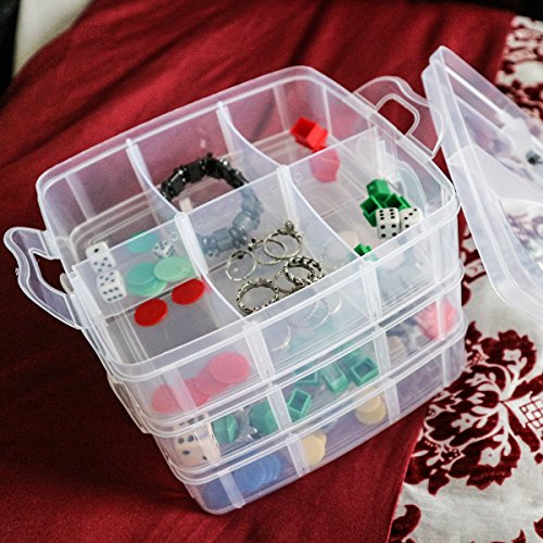 2 Größen erhältlich hier 3 Ebenen verstellbar Fach Kunststoff Craft Aufbewahrungsbox 100 Stück 6 mm - 6